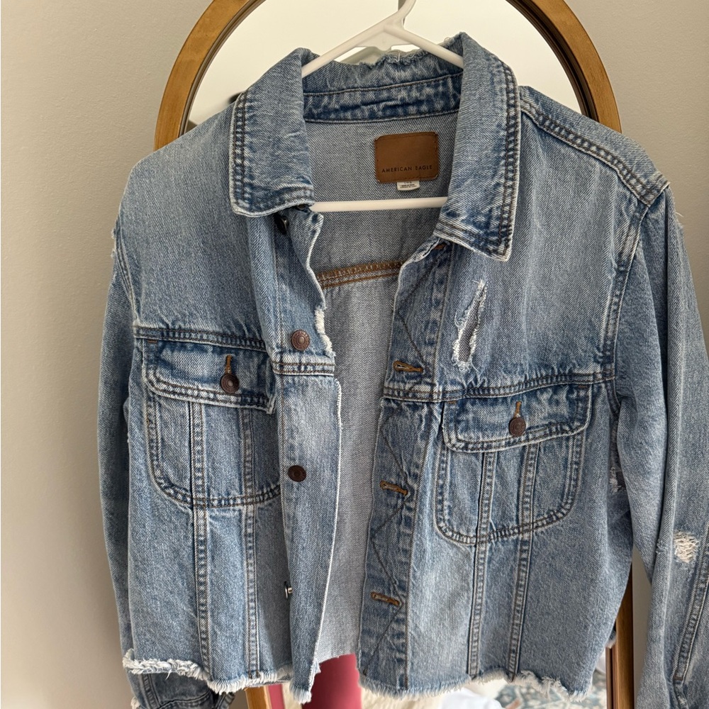 American Eagle Outfitters Light Blue Denim Jean Jacket